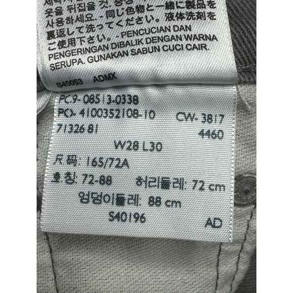 Levi's 513 Men's Slim Fit Straight Leg Gray Denim Jeans - Size 28x30 (29x29.5) - Picture 5 of 5